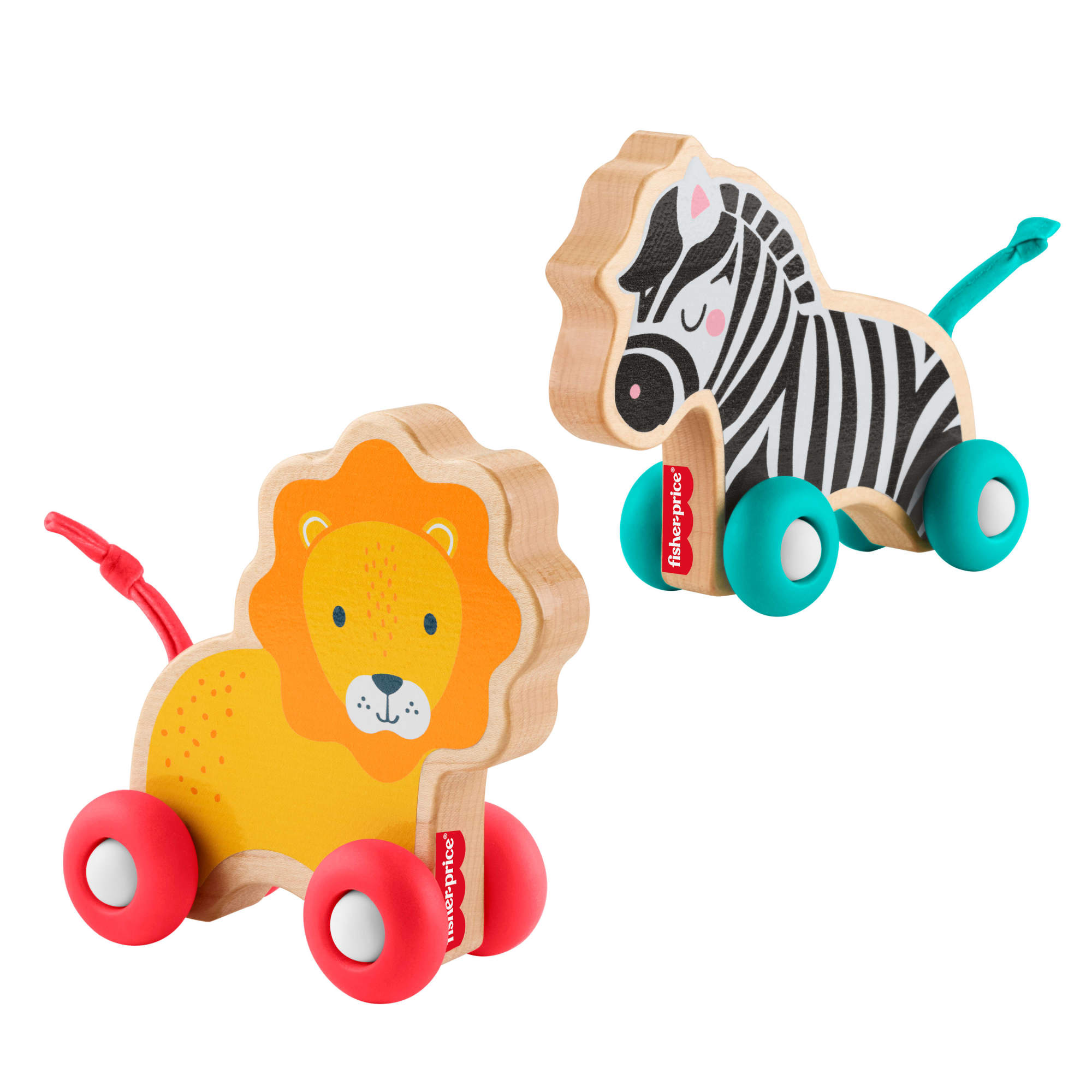 Fisher-Price Drevené zvieratká na tlačenie, sada 2 kusov